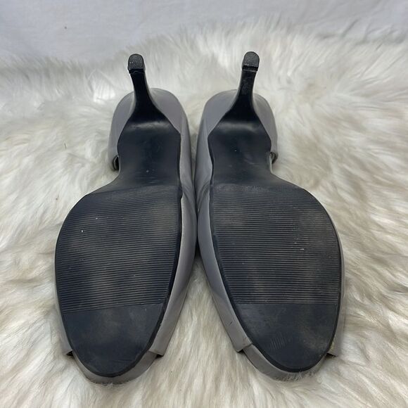 Steve Madden Tulla Grey Patent Leather Platform Heels Sz 7.5 - Picture 6 of 6